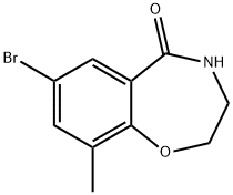 7-Bromo-9-methyl-3,4-dihydro-1,4-benzoxazepin-5(2H)-one Struktur