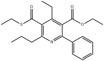 3-Pyridinecarboxylic acid, 4-ethyl-5-[(ethylthio)carbonyl]-2-phenyl-6-propyl-, ethyl ester Struktur