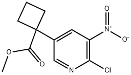 Cyclobutanecarboxylic acid, 1-(6-chloro-5-nitro-3-pyridinyl)-, methyl ester Struktur