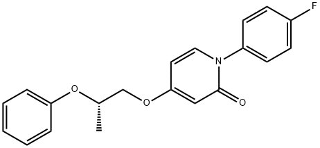 2(1H)-Pyridinone, 1-(4-fluorophenyl)-4-[(2S)-2-phenoxypropoxy]- Struktur