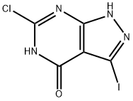 6-Chloro-3-iodo-1,5-dihydro-4H-pyrazolo[3,4-d]pyrimidin-4-one Struktur