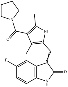 2H-Indol-2-one, 3-[[3,5-dimethyl-4-(1-pyrrolidinylcarbonyl)-1H-pyrrol-2-yl]methylene]-5-fluoro-1,3-dihydro-