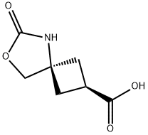 7-Oxa-5-azaspiro[3.4]octane-2-carboxylic acid, 6-oxo-, cis- Struktur