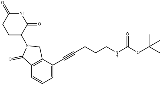 tert-Butyl (5-(2-(2,6-dioxopiperidin-3-yl)-1-oxoisoindolin-4-yl)pent-4-yn-1-yl)carbamate Struktur