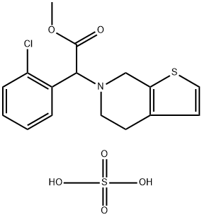 methyl 2-(2-chlorophenyl)-2-(4,5-dihydrothieno[2,3-c]pyridin-6(7H)-yl)acetate, sulfuric acid Struktur