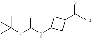 tert-butyl N-(3-carbamoylcyclobutyl)carbamate Struktur