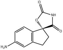 (R)-5-Amino-2,3-dihydrospiro[indene-1,5'-oxazolidine]-2',4'-dione Struktur