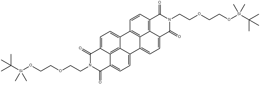 2,9-Bis[2-[2-[[(1,1-dimethylethyl)dimethylsilyl]oxy]ethoxy]ethyl]anthra[2,1,9-def:6,5,10-d′e′f′] diisoquinoline-1,3,8,10(2H,9H)-tetrone Struktur