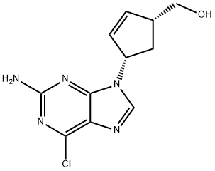 (1R,4S)-4-(2-Amino-6-chloro-9H-purin-9-yl)-2-cyclopentene-1-methanol Struktur