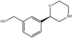 Benzenemethanol, 3-(2R)-2-morpholinyl Struktur