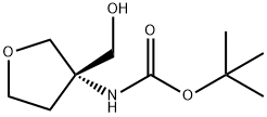 Carbamic acid, N-[(3S)-tetrahydro-3-(hydroxymethyl)-3-furanyl]-, 1,1-dimethylethyl ester Struktur