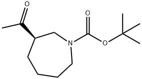 1H-Azepine-1-carboxylic acid, 3-acetylhexahydro-, 1,1-dimethylethyl ester, (3R)- Struktur