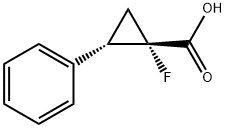 (1S,2S)-1-fluoro-2-phenylcyclopropane-1-carboxylic acid Struktur