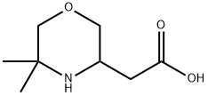 3-Morpholineacetic acid, 5,5-dimethyl Struktur