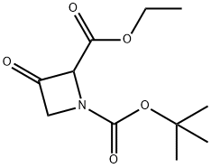 1,2-Azetidinedicarboxylic acid, 3-oxo-, 1-(1,1-dimethylethyl) 2-ethyl ester Struktur