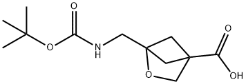 1-({[(tert-butoxy)carbonyl]amino}methyl)-2-oxabicyclo[2.1.1]hexane-4-carboxylic acid Struktur