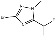 3-bromo-5-(difluoromethyl)-1-methyl-1H-1,2,4-triazole Struktur