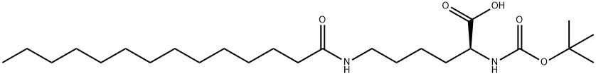 Nα-tert-Butoxycarbonyl-Nε-tetradecanoyl-L-lysine Struktur