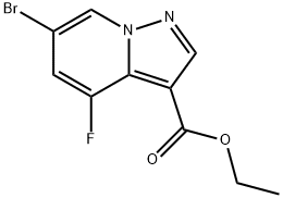 Pyrazolo[1,5-a]pyridine-3-carboxylic acid, 6-bromo-4-fluoro-, ethyl ester Struktur