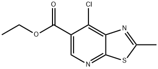 Thiazolo[5,4-b]pyridine-6-carboxylic acid, 7-chloro-2-methyl-, ethyl ester Struktur