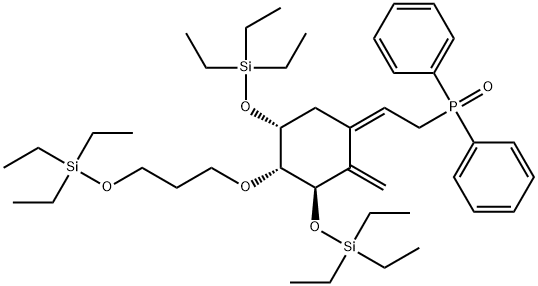 Phosphine oxide, [(2Z)-2-[(3R,4R,5R)-2-methylene-3,5-bis[(triethylsilyl)oxy]-4-[3-[(triethylsilyl)oxy]propoxy]cyclohexylidene]ethyl]diphenyl- Struktur