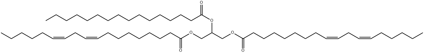 9,12-Octadecadienoic acid (9Z,12Z)-, 1,1'-[2-[(1-oxohexadecyl)oxy]-1,3-propanediyl] ester Struktur