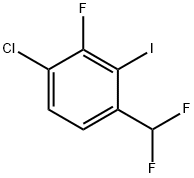 1-chloro-4-(difluoromethyl)-2-fluoro-3-iodo-benzene Struktur