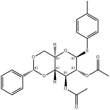 4-Methylphenyl 2,3-di-O-acetyl-4,6-O-benzylidene-1-thio-β-D-glucopyranoside Struktur