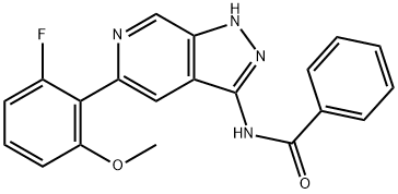 N-(5-(2-Fluoro-6-methoxyphenyl)-1H-pyrazolo[3,4-c]pyridin-3-yl)benzamide Struktur