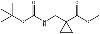 Cyclopropanecarboxylic acid, 1-[[[(1,1-dimethylethoxy)carbonyl]amino]methyl]-, methyl ester Struktur