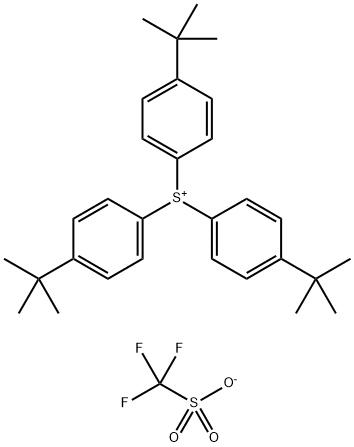 Sulfonium, tris[4-(1,1-dimethylethyl)phenyl]-, 1,1,1-trifluoromethanesulfonate (1:1) Struktur