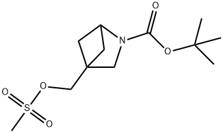 tert-butyl 4-(methylsulfonyloxymethyl)-2-azabicyclo[2.1.1]hexane-2-carboxylate Struktur