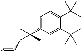 Cyclopropanecarboxaldehyde, 2-methyl-2-(5,6,7,8-tetrahydro-5,5,8,8-tetramethyl-2-naphthalenyl)-, (1R,2S)- Struktur