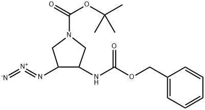 tert-butyl 3-azido-4-(benzyloxycarbonyl)pyrrolidine-1-carboxylate Structure