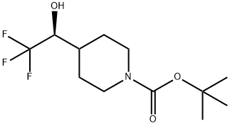 1-Piperidinecarboxylic acid, 4-[(1S)-2,2,2-trifluoro-1-hydroxyethyl]-, 1,1-dimethylethyl ester Struktur