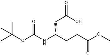 Hexanedioic acid, 3-[[(1,1-dimethylethoxy)carbonyl]amino]-, 6-methyl ester, (3S)- Struktur