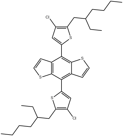 4,8-bis(4-chloro-5-(2-ethylhexyl)thiophen-2-yl)benzo[1,2-b:4,5-b']dithiophene Struktur