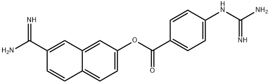 7-carbamimidoylnaphthalen-2-yl 4-guanidinobenzoate Structure