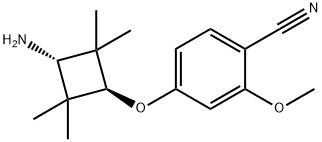 Benzonitrile, 4-[(trans-3-amino-2,2,4,4-tetramethylcyclobutyl)oxy]-2-methoxy- Struktur