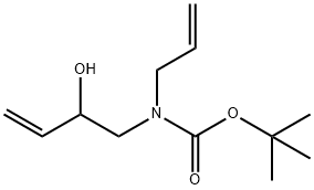 Carbamic acid, N-(2-hydroxy-3-buten-1-yl)-N-2-propen-1-yl-, 1,1-dimethylethyl ester Struktur