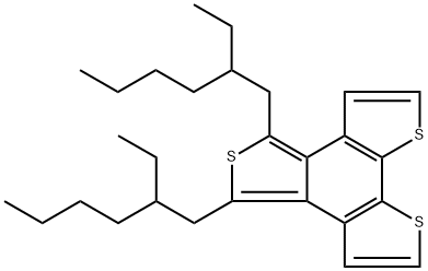 4,6-bis(2-ethylhexyl)benzo[1,2-b:6,5-b':3,4-c'']trithiophene Struktur