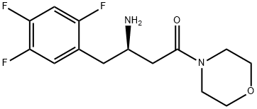 1-Butanone, 3-amino-1-(4-morpholinyl)-4-(2,4,5-trifluorophenyl)-, (3R)- Struktur