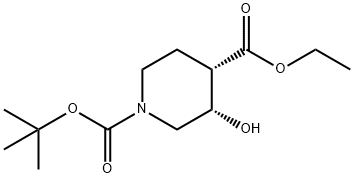 O1-tert-butyl O4-ethyl (3S,4S)-3-hydroxypiperidine-1,4-dicarboxylate Struktur