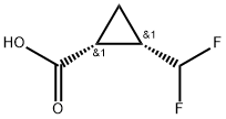 rac-(1R,2S)-2-(difluoromethyl)cyclopropane-1-carboxylic acid Struktur