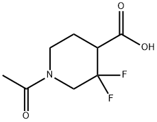 4-Piperidinecarboxylic acid, 1-acetyl-3,3-difluoro- Struktur