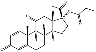 Pregna-1,4-diene-3,11,20-trione, 17-hydroxy-, propionate (8CI) Struktur