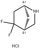 2-Azabicyclo[2.2.1]heptane, 5,5-difluoro-, hydrochloride (1:1), (1S,4S)- Struktur