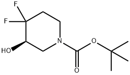 tert-butyl (3R)-4,4-difluoro-3-hydroxy-piperidine-1-carboxylate Struktur