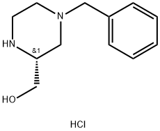 2-Piperazinemethanol, 4-(phenylmethyl)-, hydrochloride (1:2), (2R)- Struktur