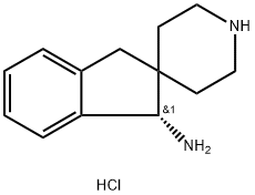 Spiro[2H-indene-2,4'-piperidin]-1-amine, 1,3-dihydro-, hydrochloride (1:2), (1S)- Struktur